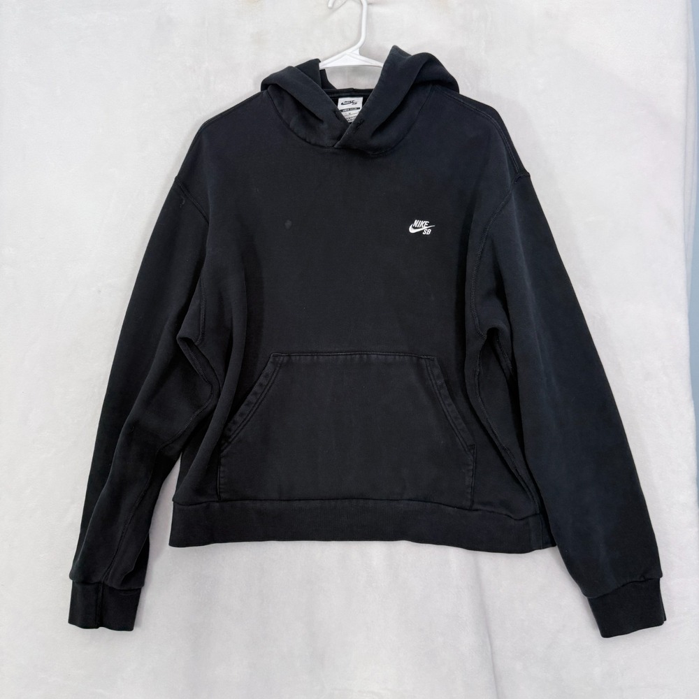 Nike SB Hoodie Mens M Black Embroidered Logo Sweatshirt Pullover